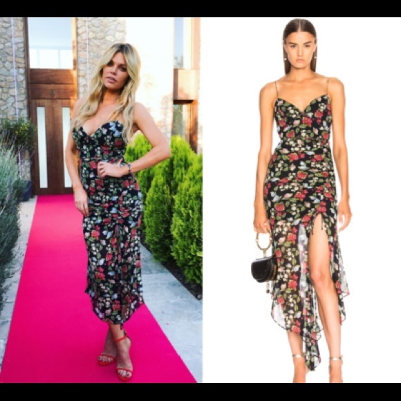 NWT NICHOLAS Eva Floral Drawstring Dress Size 6 - Picture 2 of 8